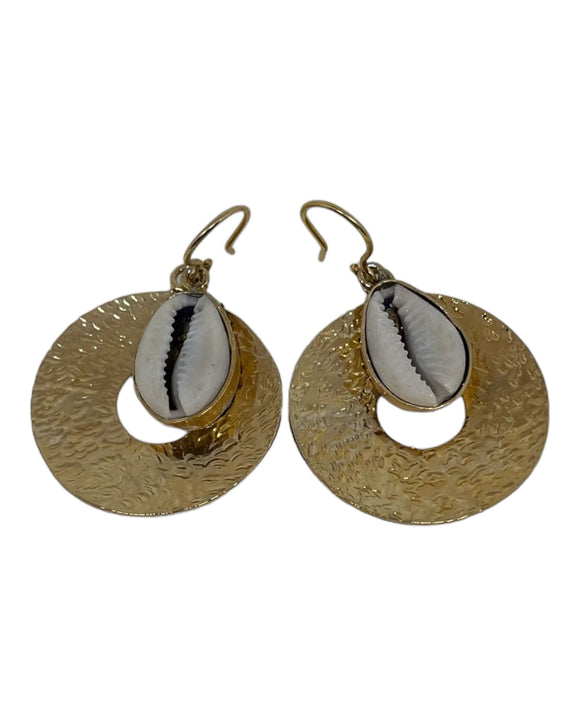 Boucles d’oreilles bronze et cauri