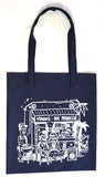Tote bag "Maquis Rue Princesse" bleu marine
