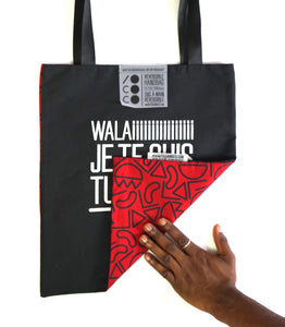 Tote bag "Je te suis tu m'suis" rouge