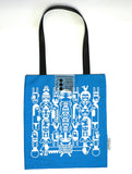Tote bag "African kiss" face bleue