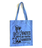 Tote bag "Foutou" bleu