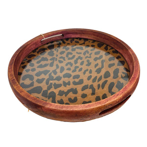 Plateau léopard marron noir grand